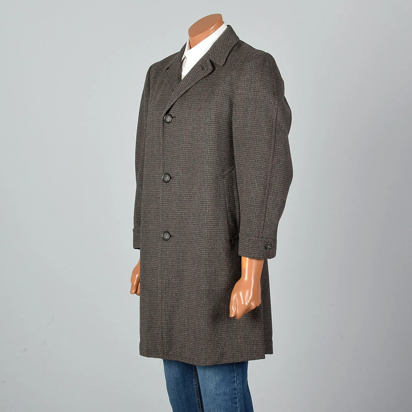 1950s St Clement Wool Coat Brown Plaid