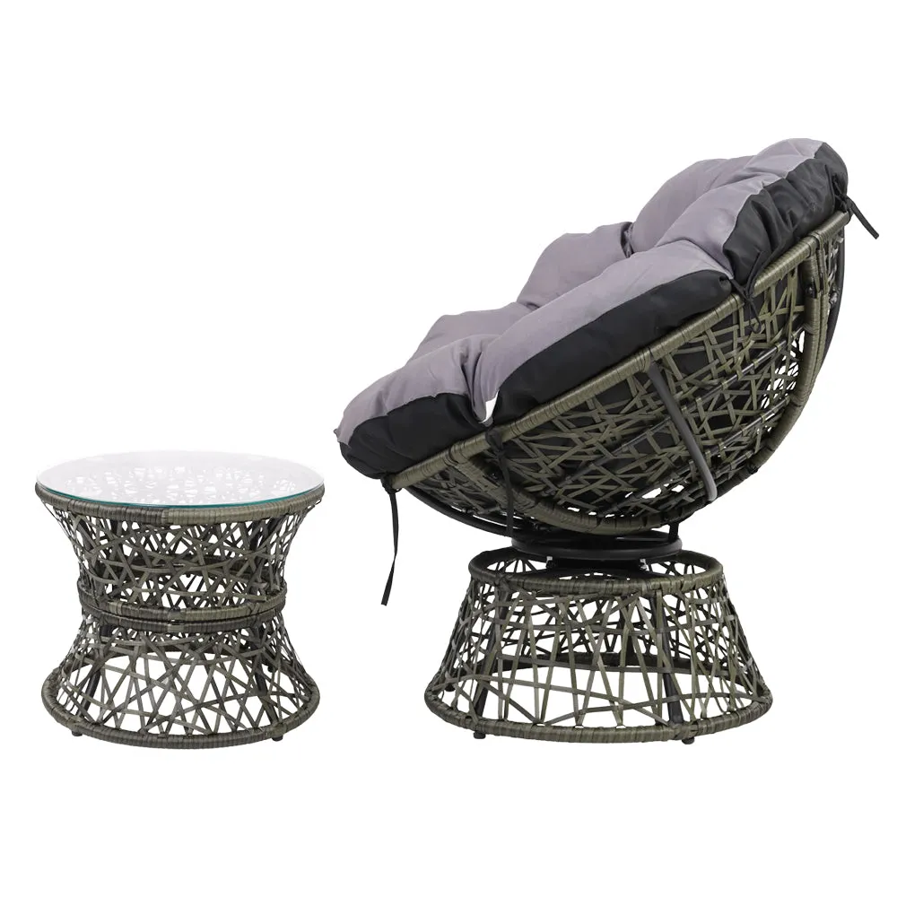 360° Indoor Outdoor Wicker Papasan Chairs Set Gardeon