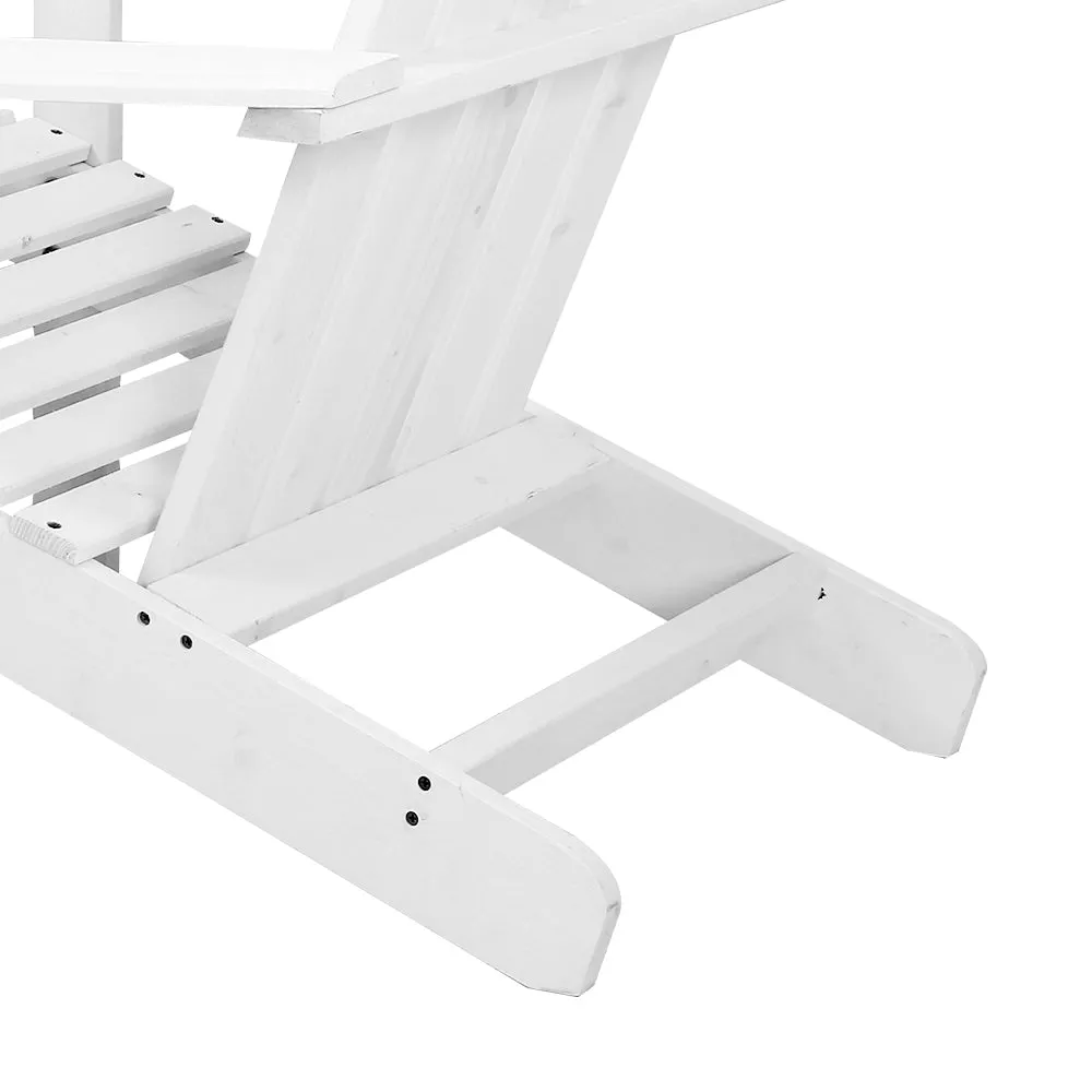 5PC White Wooden UV-Resistant Adirondack Set - Gardeon