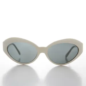 90s Curved Cat Eye Sunglass Retro with Glass Lens - Flo