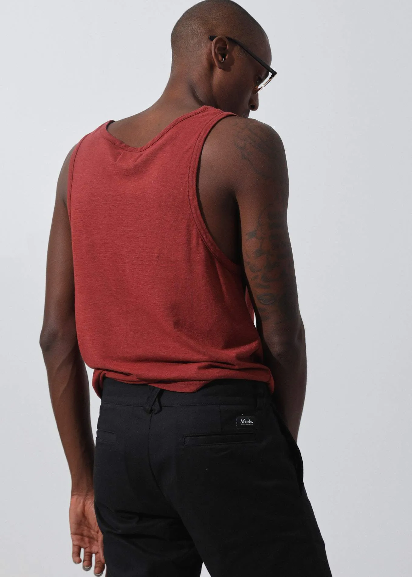 Afends Mens Classic - Hemp Singlet - Rojo