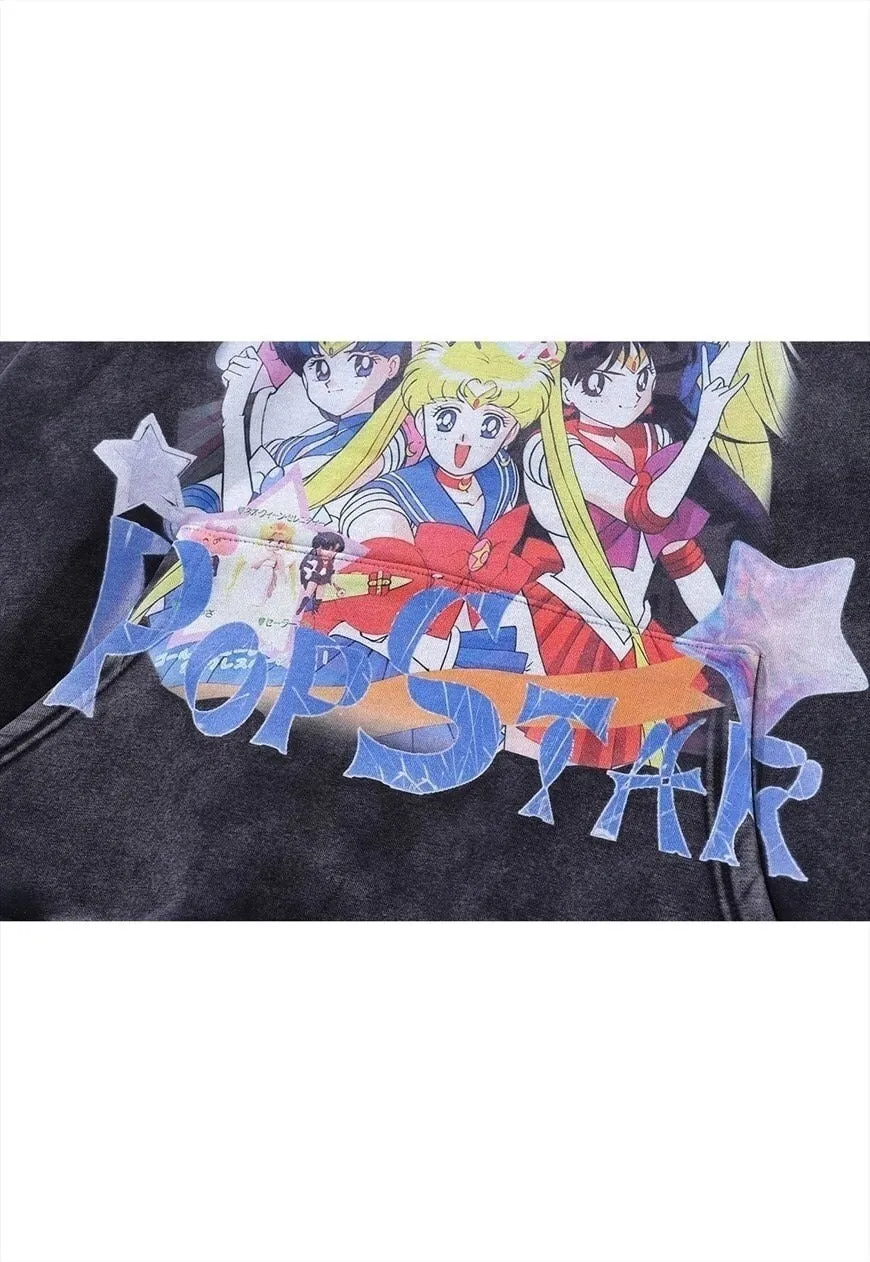 Anime hoodie pullover Japanese cartoon jumper