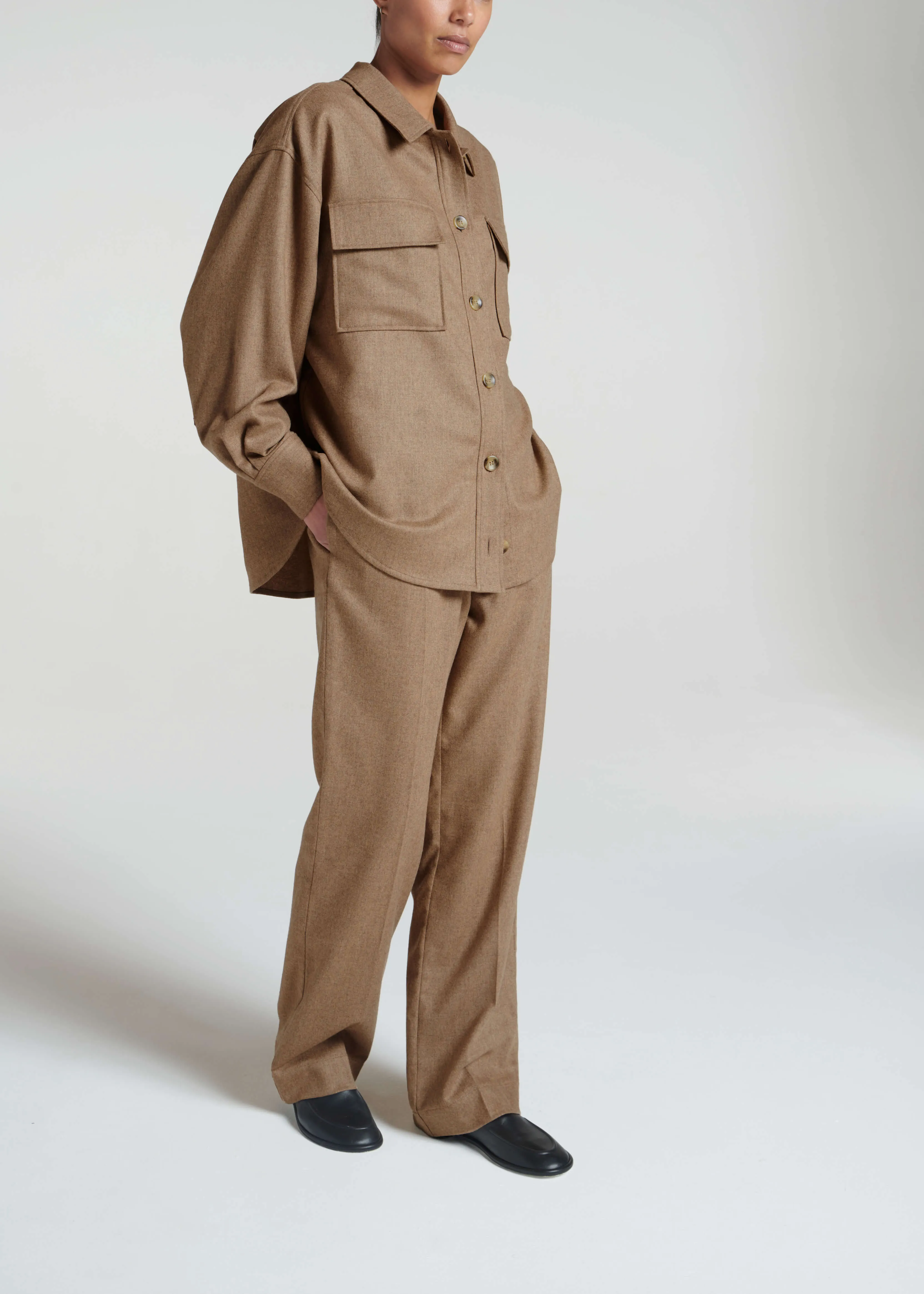 Aurelia Trouser Camel Wool Flannel