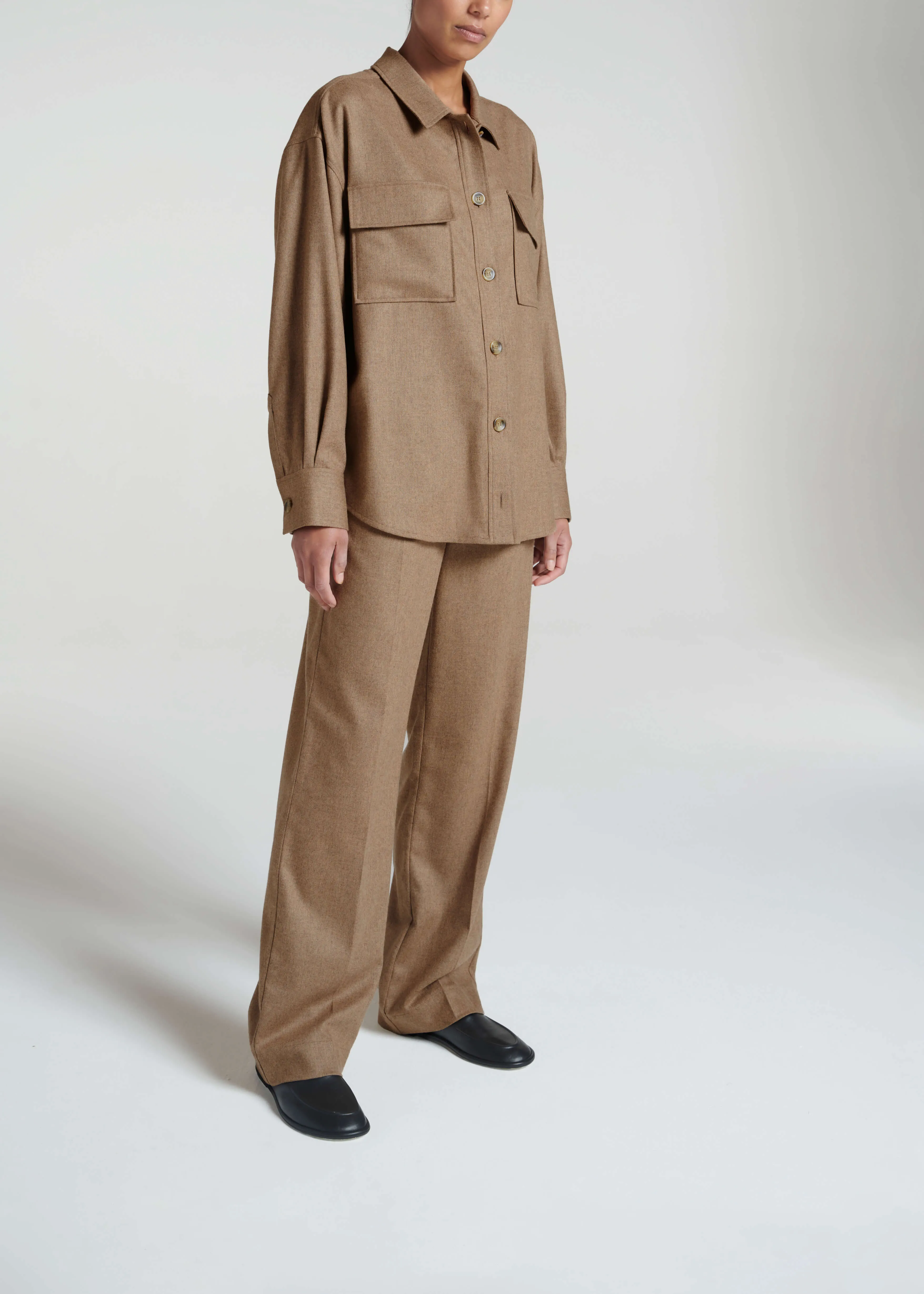 Aurelia Trouser Camel Wool Flannel