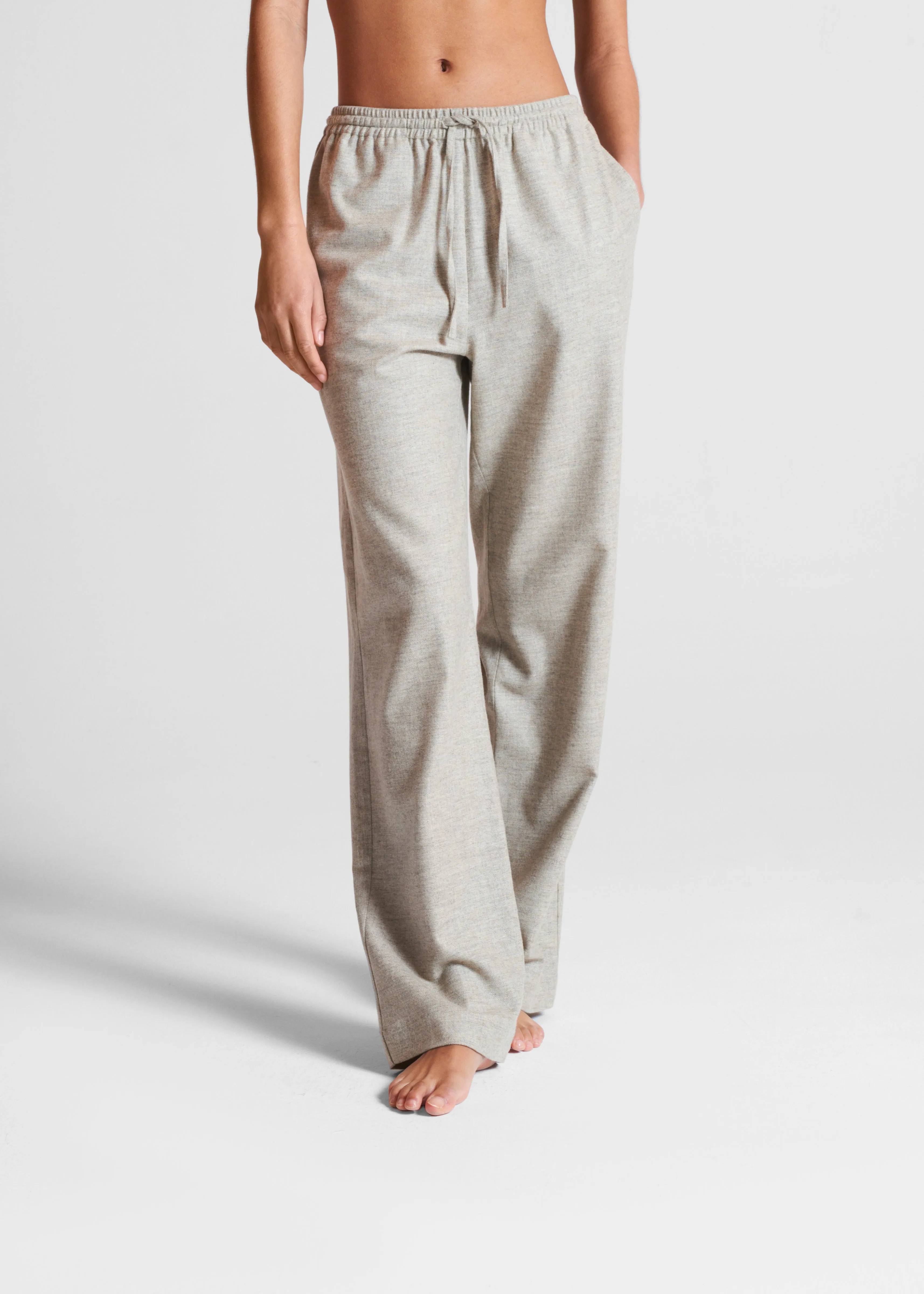 Aurelia Trouser Oat Wool Cashmere Flannel