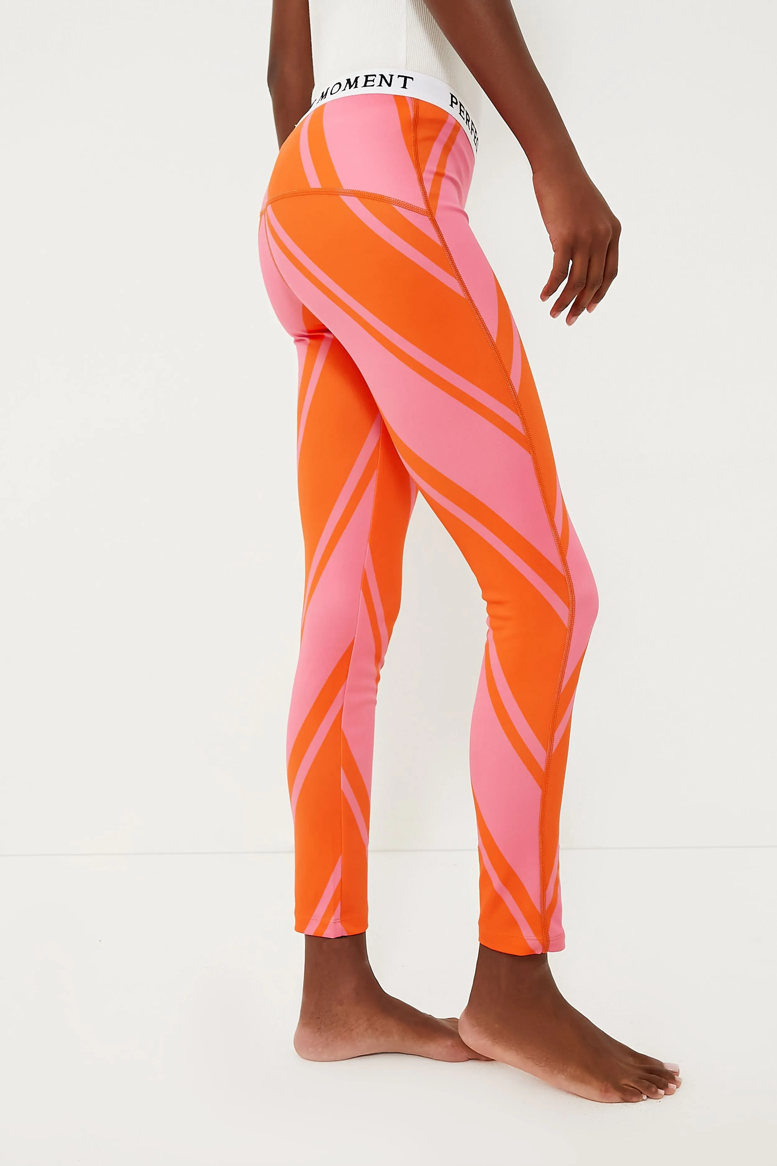 Azalea Pink and Orange Chevron Print Thermal Pant