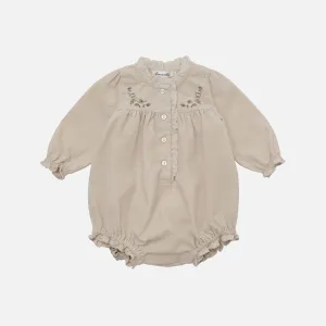 Baby Cotton Corduroy Ameli Romper - Beige