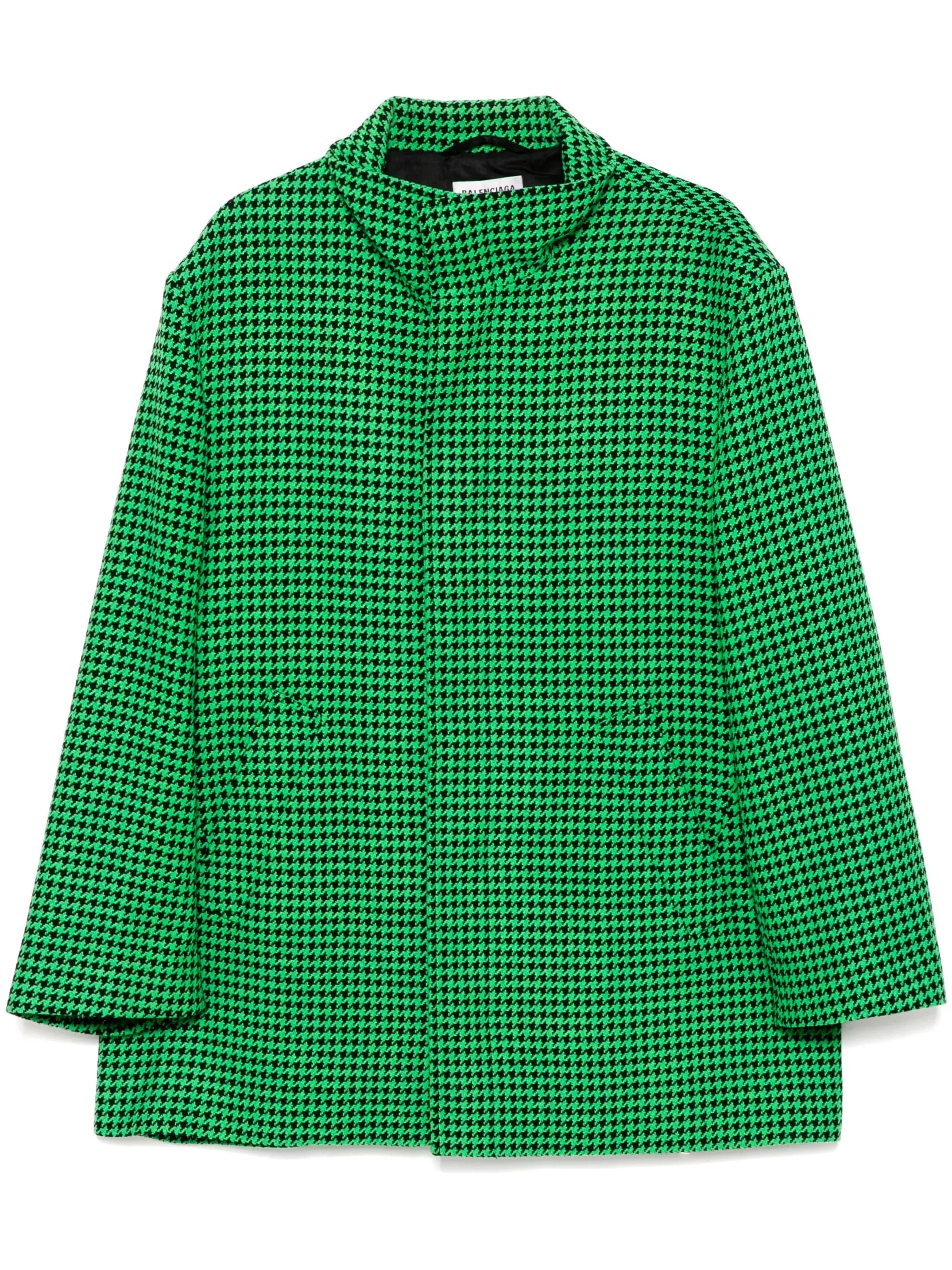 Balenciaga Houndstooth Wool Coat