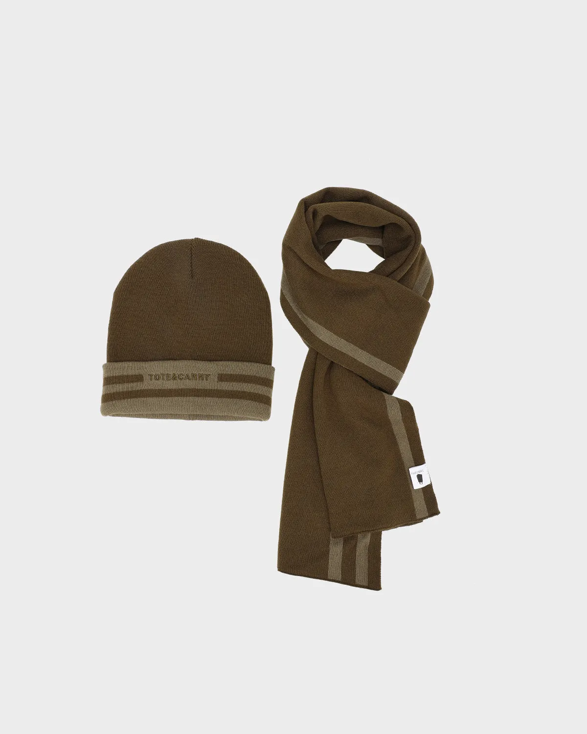 Beanie Scarf Duo in Olive