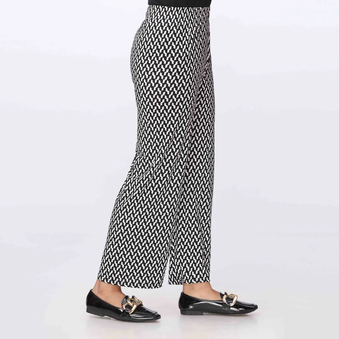 Blkwht Printed Jersey Straight Trouser PW3559