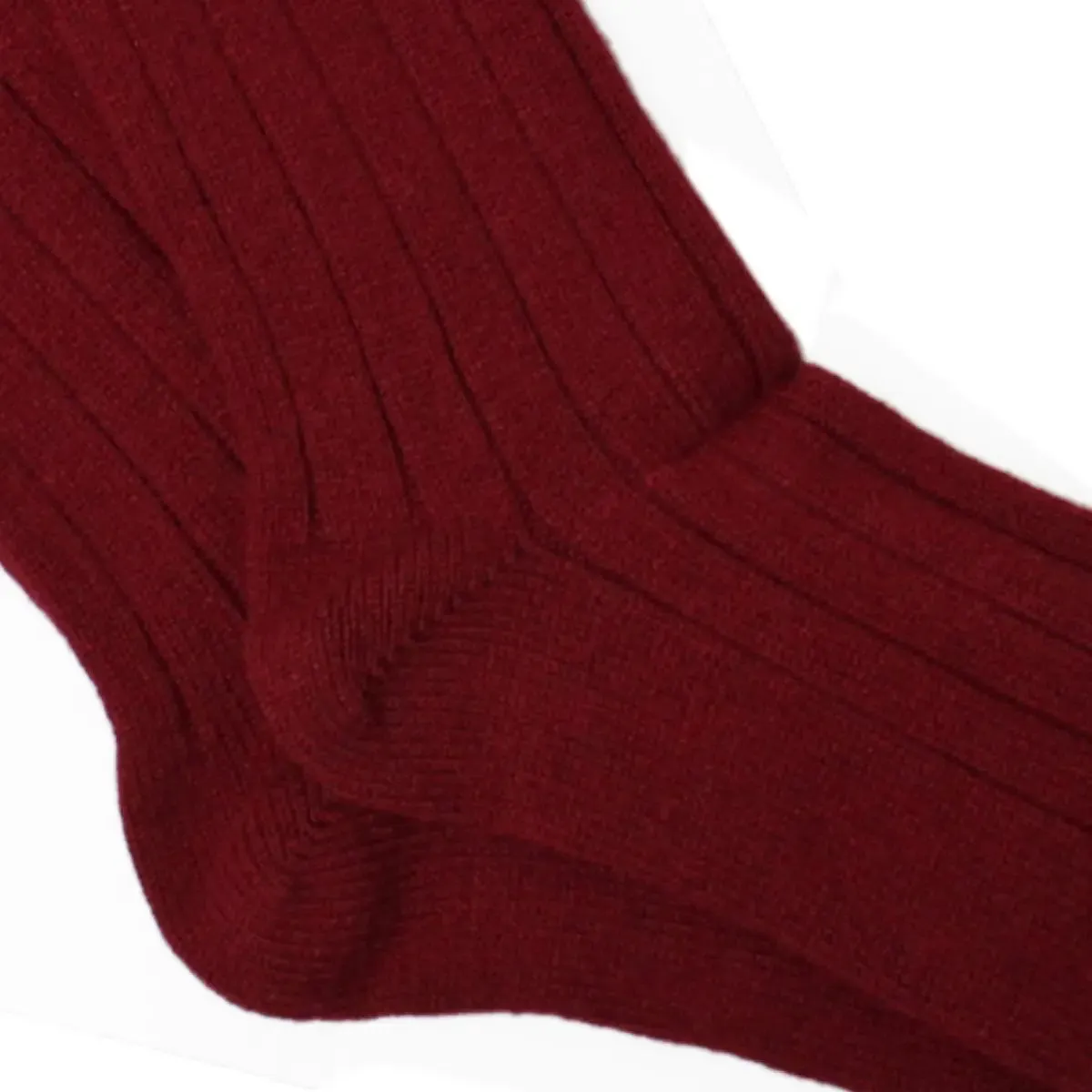 Bordeaux Ribbed Cashmere Blend Socks