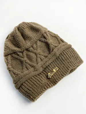 Brown Multidesign Winter Warm Beanie Hat For Women's/Winter Cap For Girls WWC06