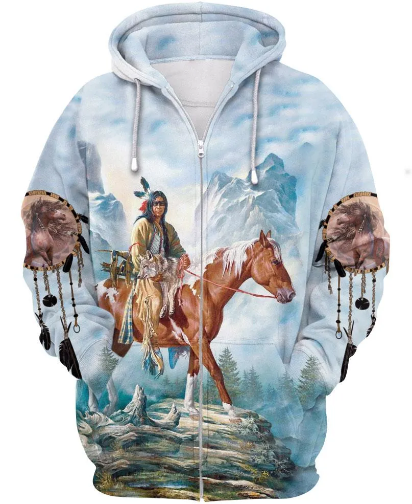 Brown Native Horse 3D Hoodie WCS