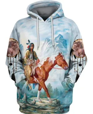 Brown Native Horse 3D Hoodie WCS