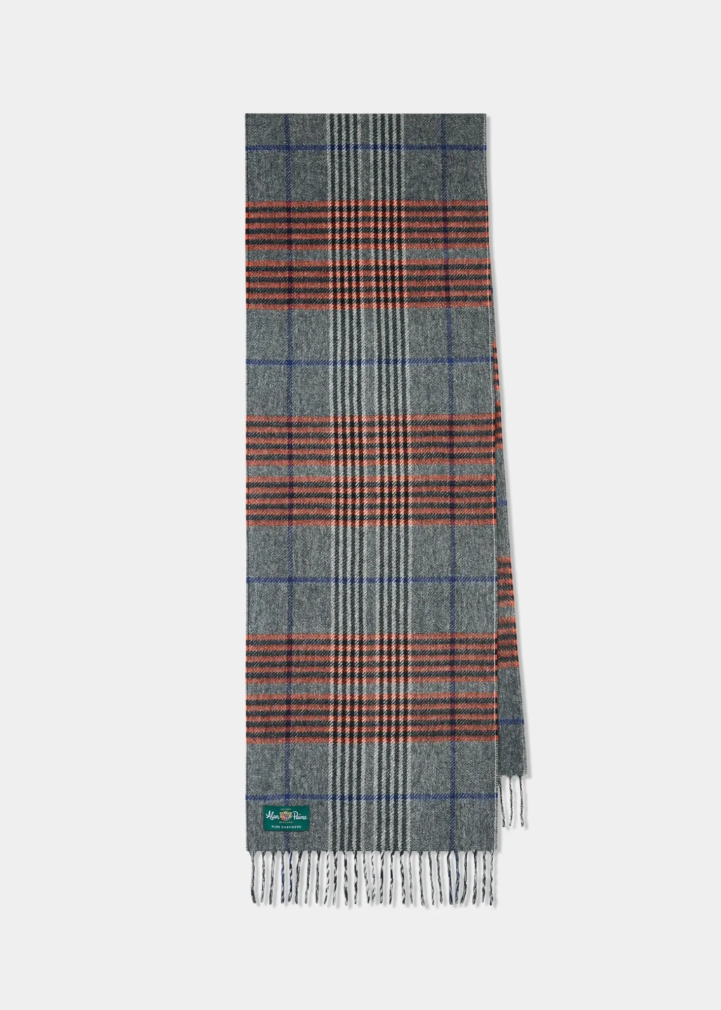 Cashmere Herringbone Pattern Scarf In Tiger