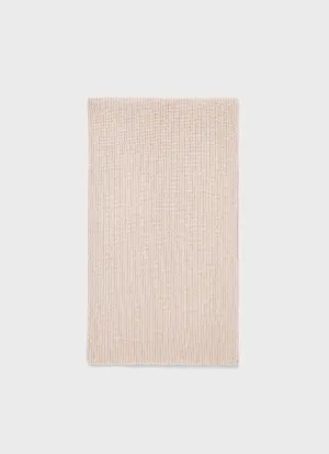 Cashmere Ribbed Scarf in Putty