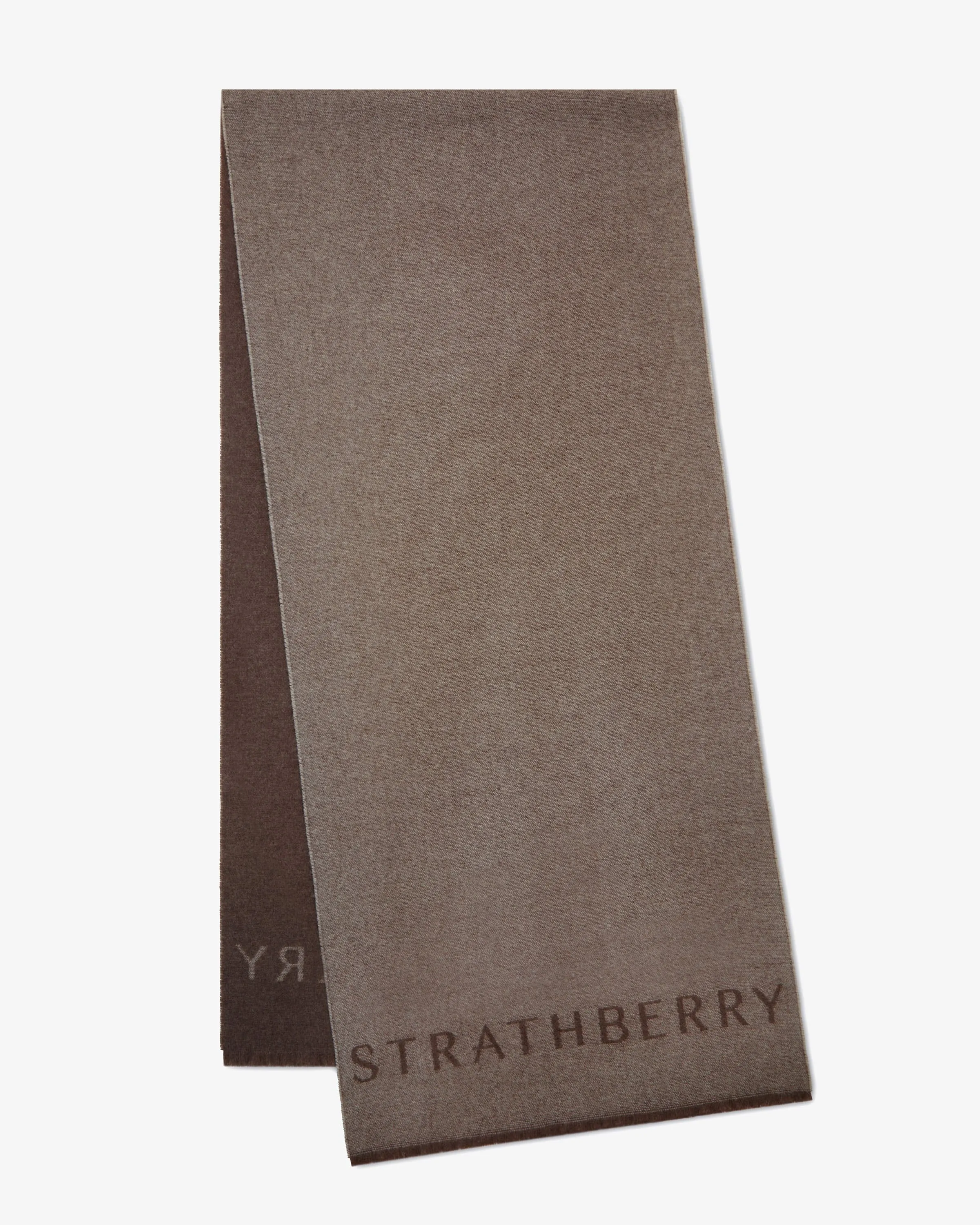 Cashmere Wool Strathberry Logo Scarf - Dashund/Oat