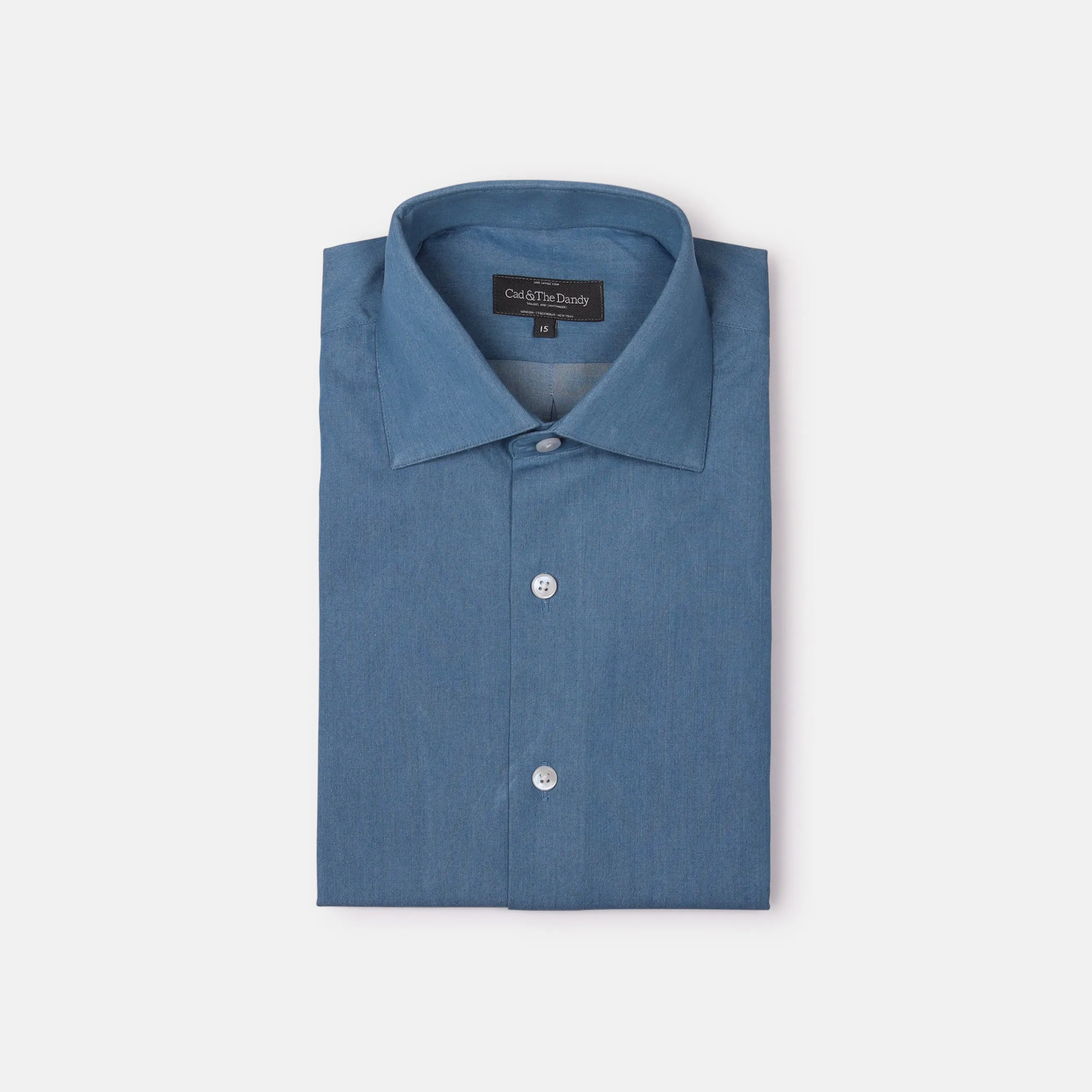 Casual Collar, Single Cuff Shirt in Indigo Journey Denim