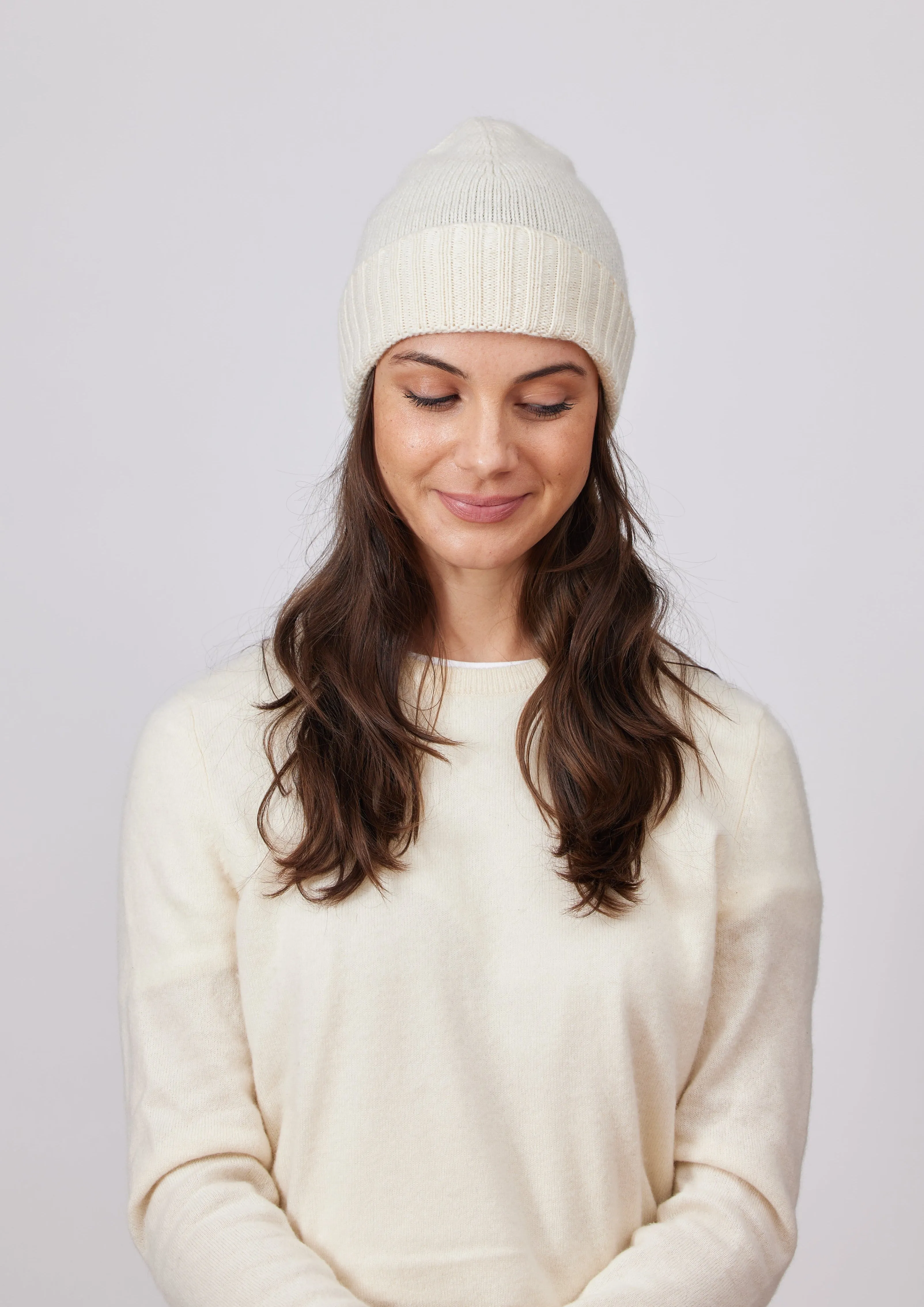 Classic Cashmere Slouchy Cuff Beanie