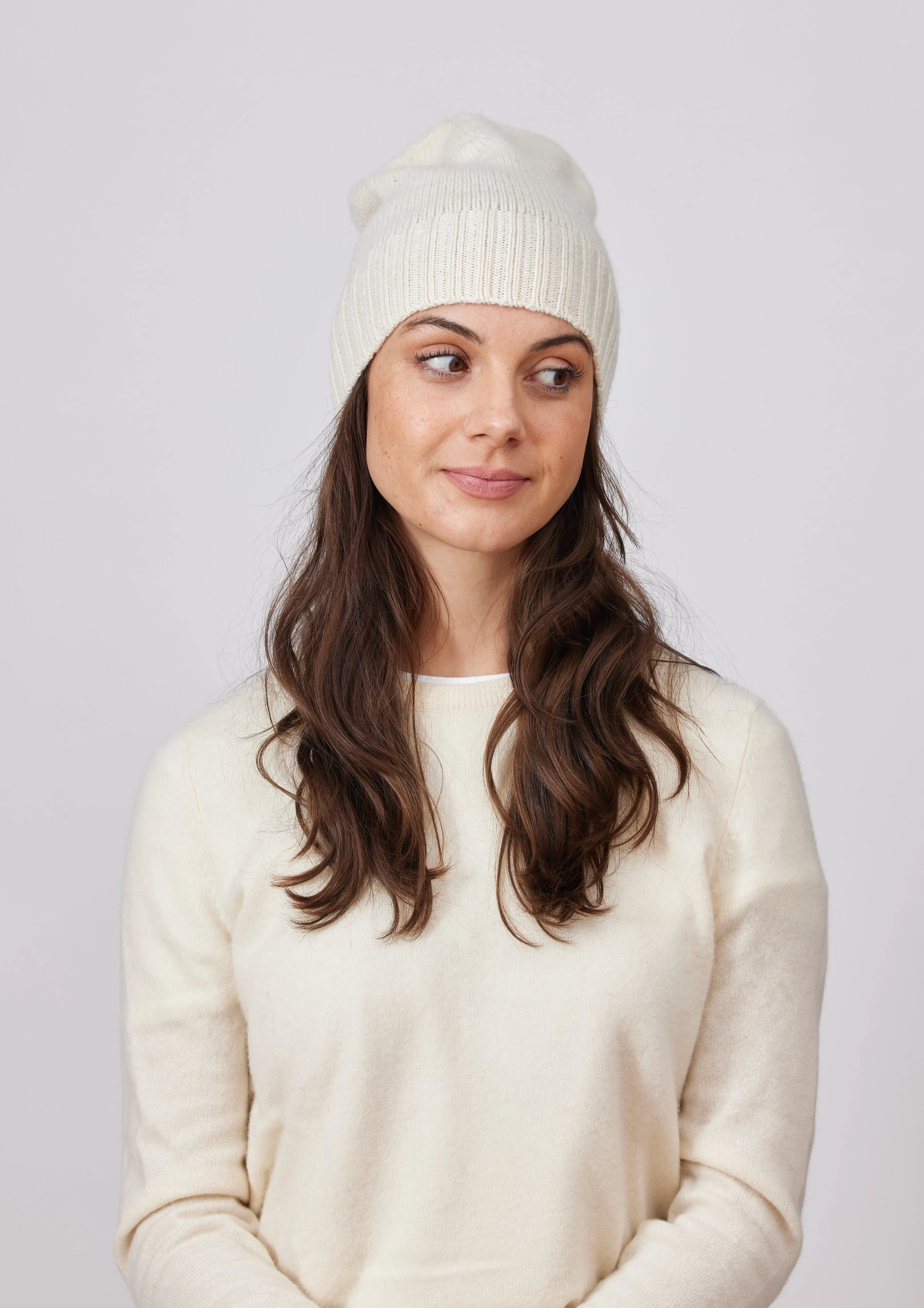 Classic Cashmere Slouchy Cuff Beanie