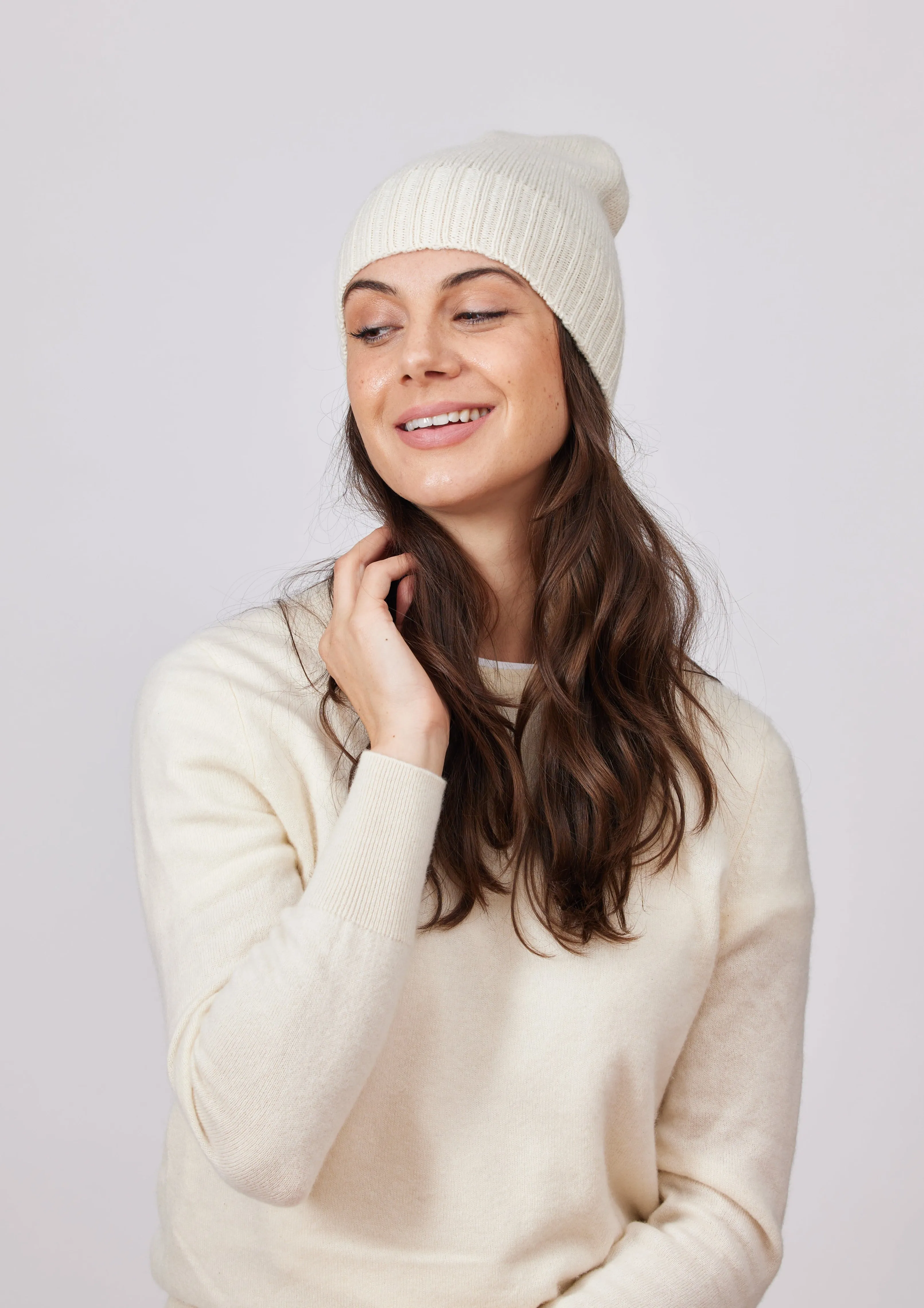 Classic Cashmere Slouchy Cuff Beanie