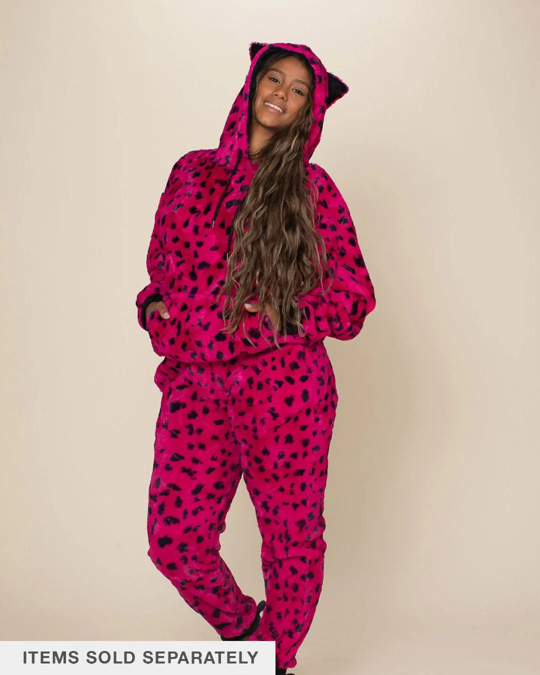 Classic Women's Fur Hoodie | Pink Cheetah