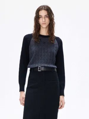 Contrast Detail Wool Sweater