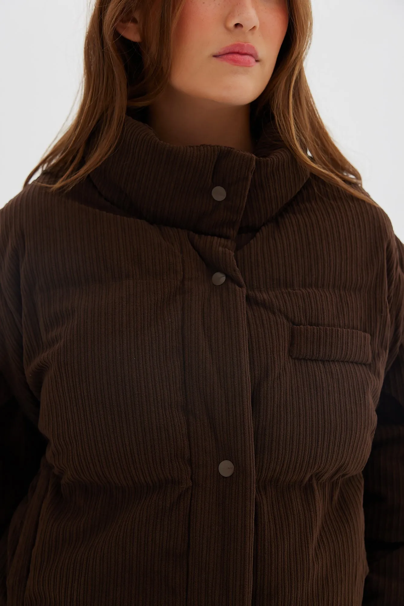 Corduroy Puffer/Vest - Chocolate