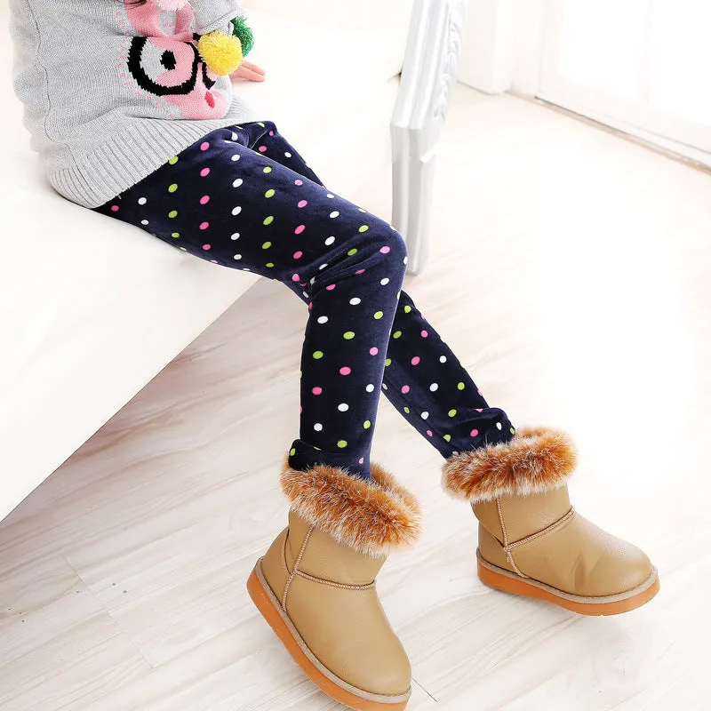 Cozy Comfort: Girls' Acetate Warm Leggings