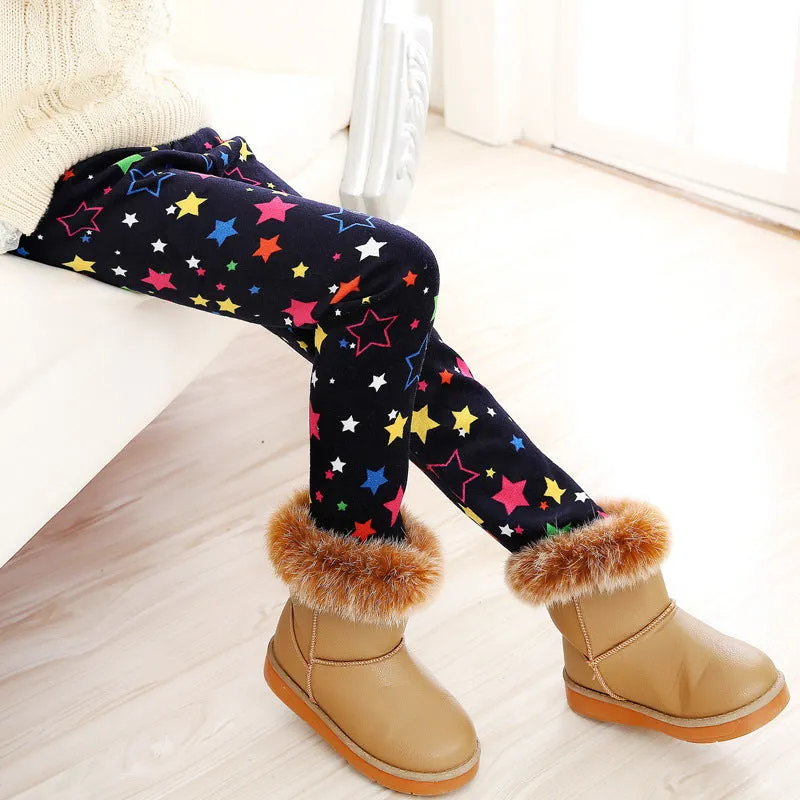 Cozy Comfort: Girls' Acetate Warm Leggings