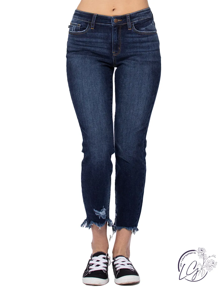 Curvy Florence Mid-Rise Distressed Slim by Judy Blue