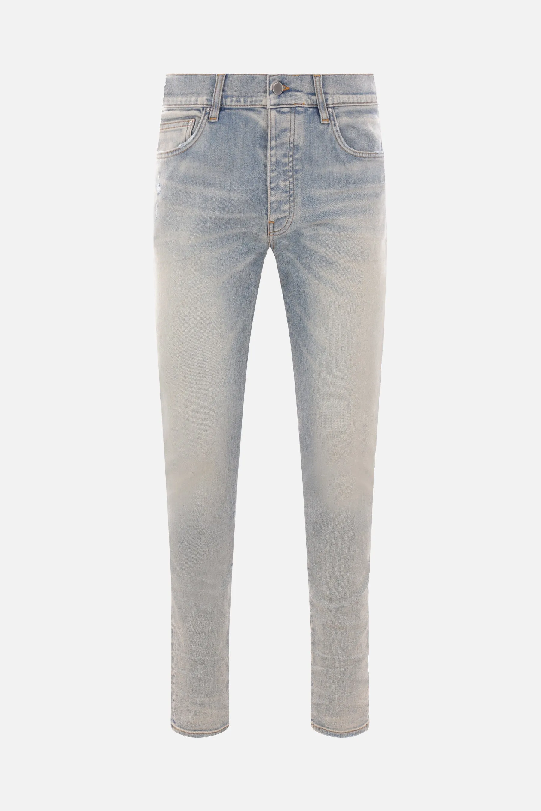 Distressed Stack Stretch Denim Jeans