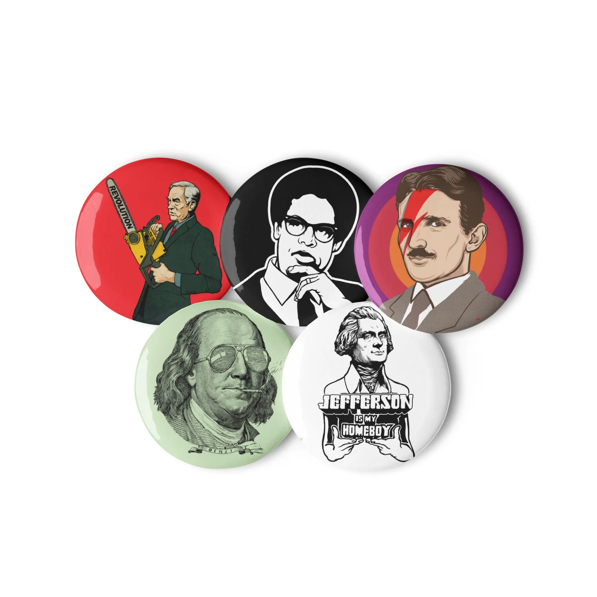 Dudes of Liberty Pinback Button Set 1