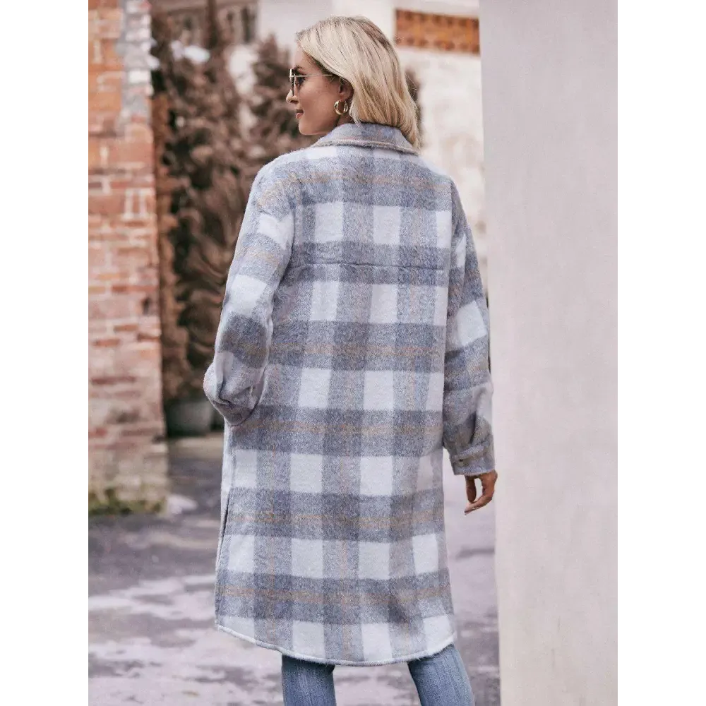 Elevate Your Wardrobe with the Mandy Plaid Slit Coat in Luxury Fashion