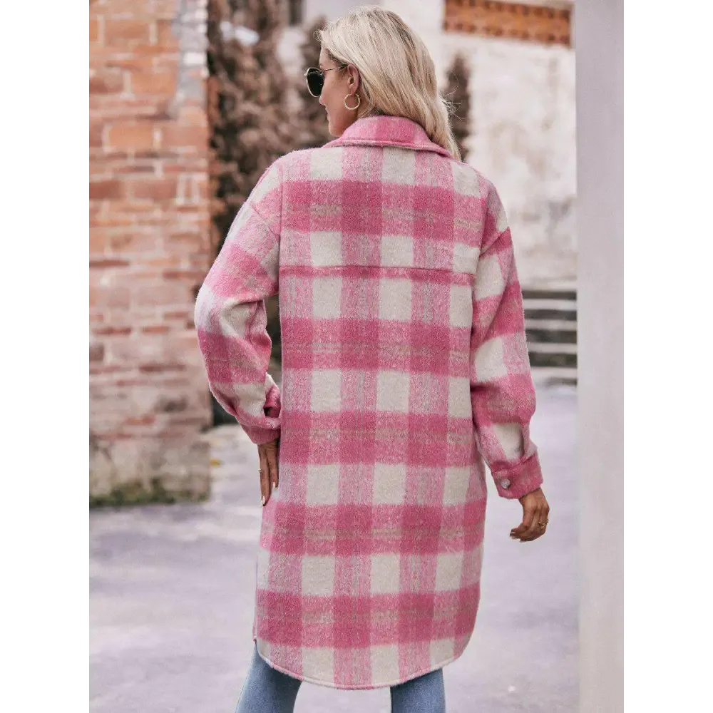 Elevate Your Wardrobe with the Mandy Plaid Slit Coat in Luxury Fashion