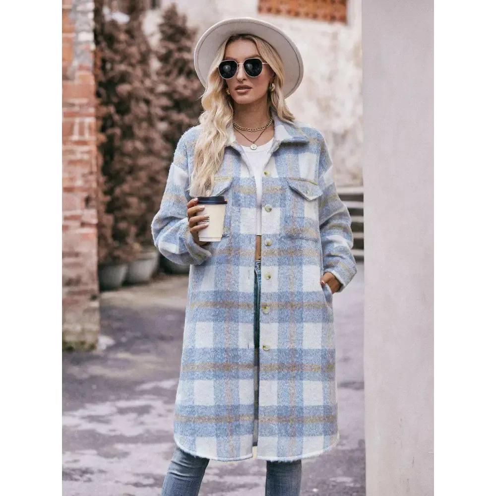 Elevate Your Wardrobe with the Mandy Plaid Slit Coat in Luxury Fashion