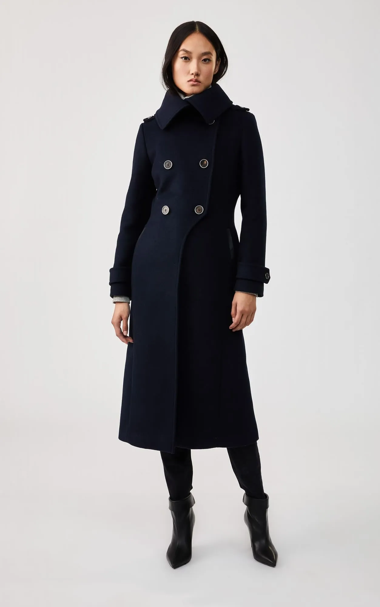 Elodie Wool Coat (Navy)