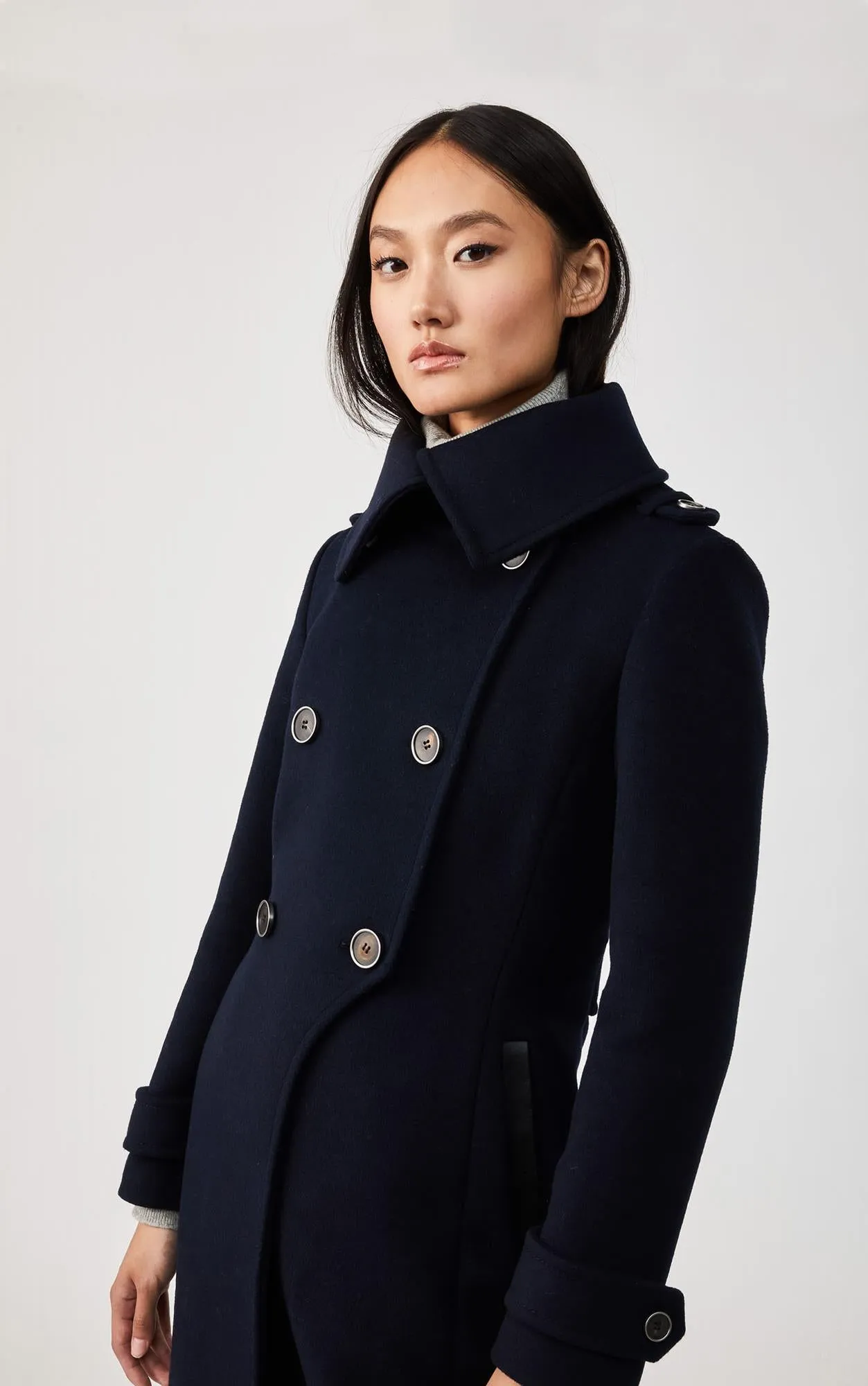 Elodie Wool Coat (Navy)