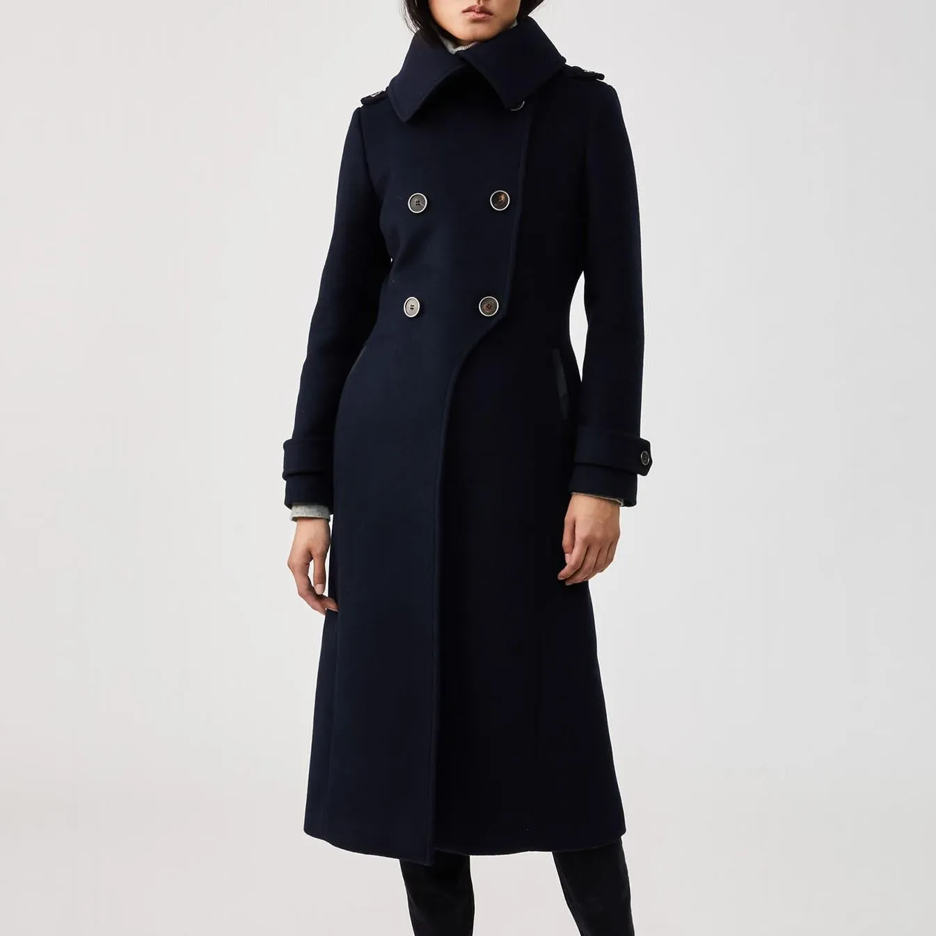 Elodie Wool Coat (Navy)