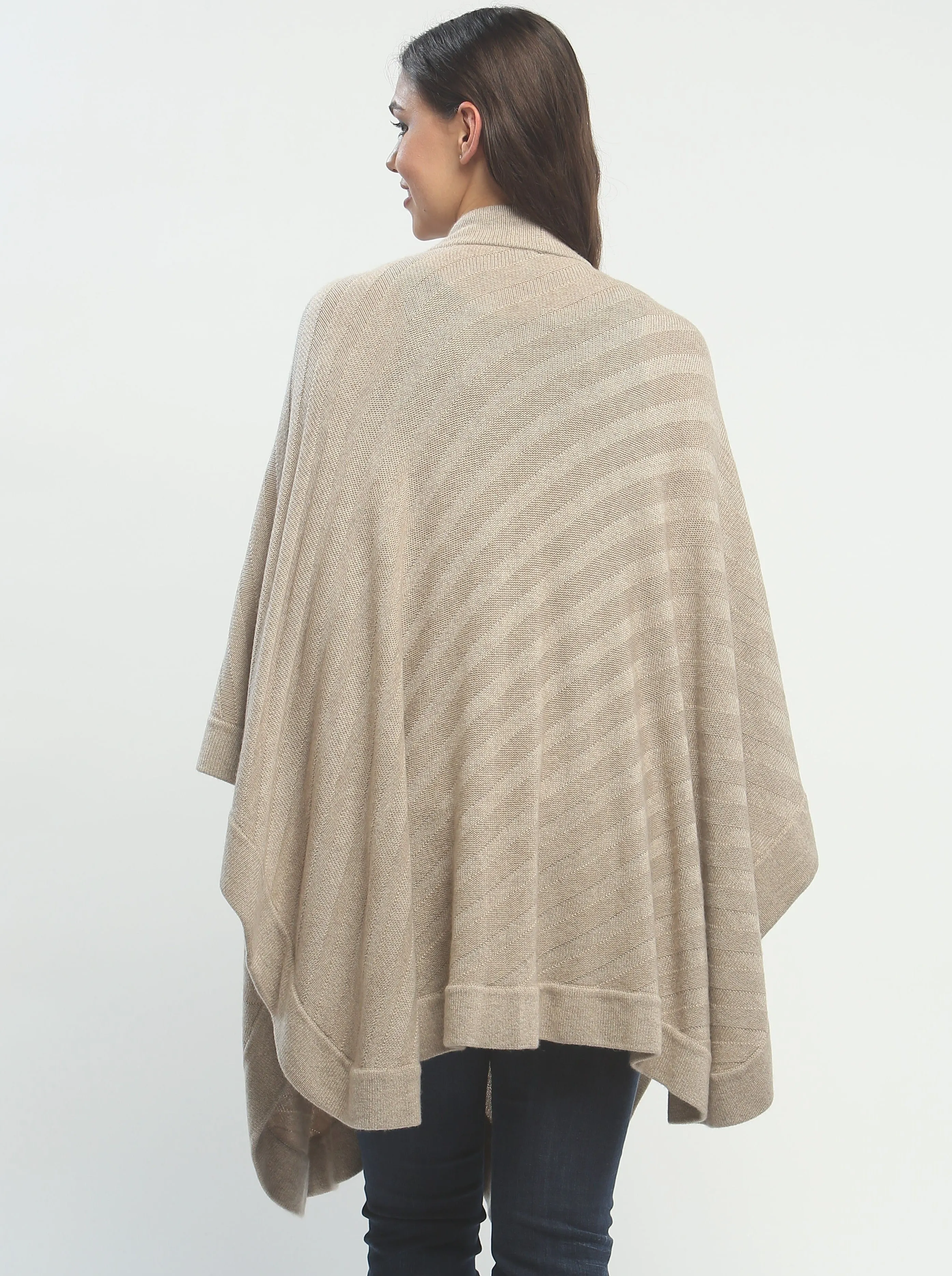 Embossed Bias Striped Oversized Wrap