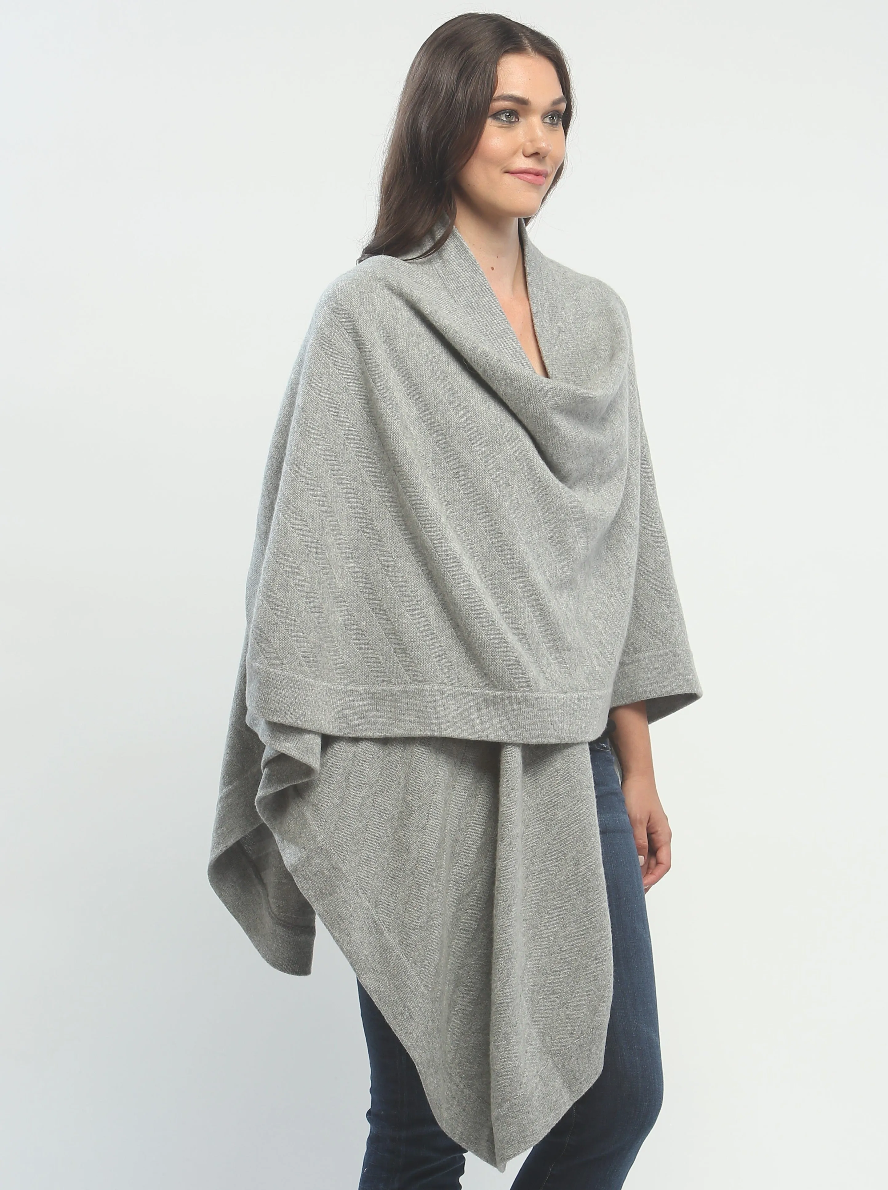 Embossed Bias Striped Oversized Wrap