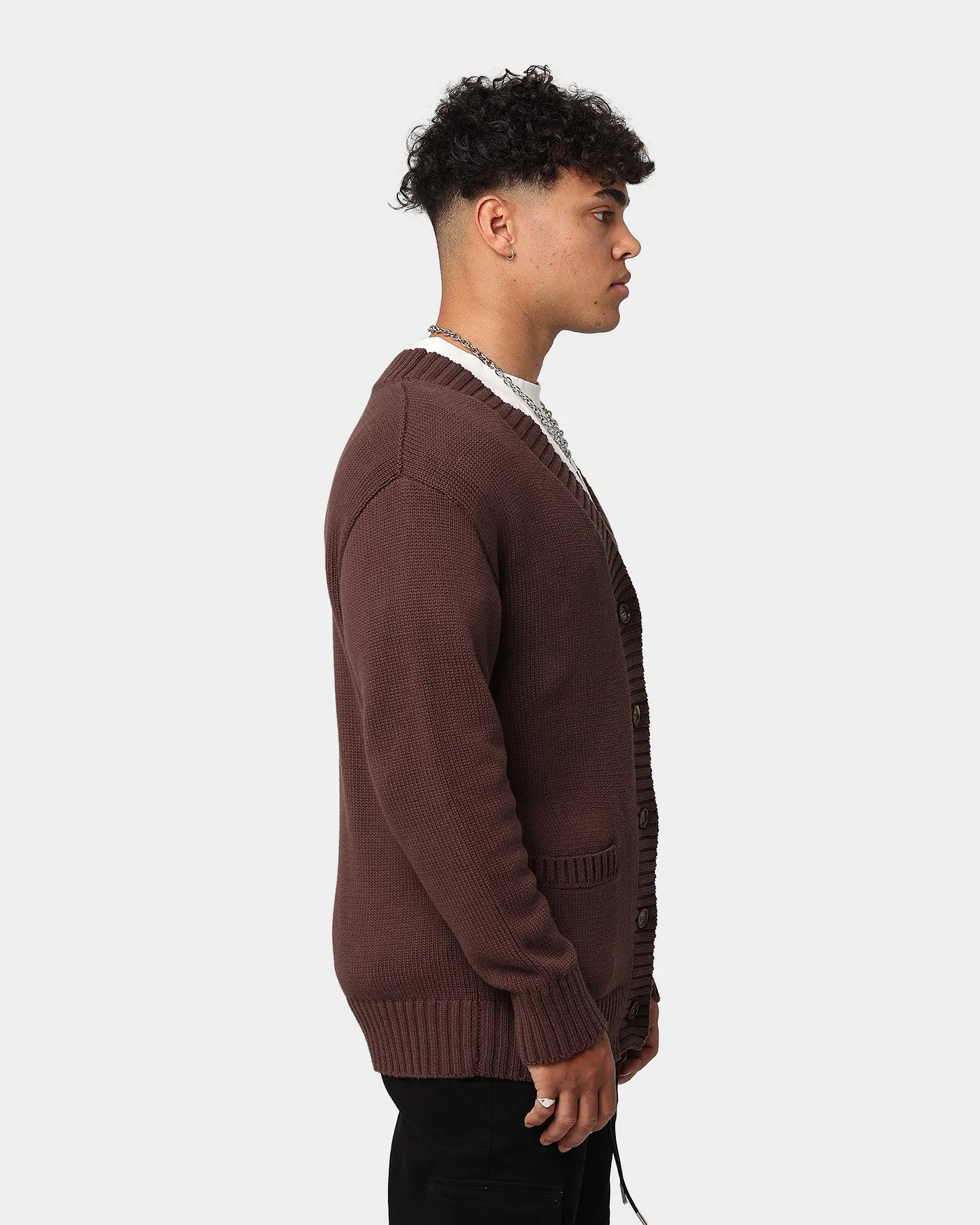 EN ES Caesar Cardigan Dark Brown