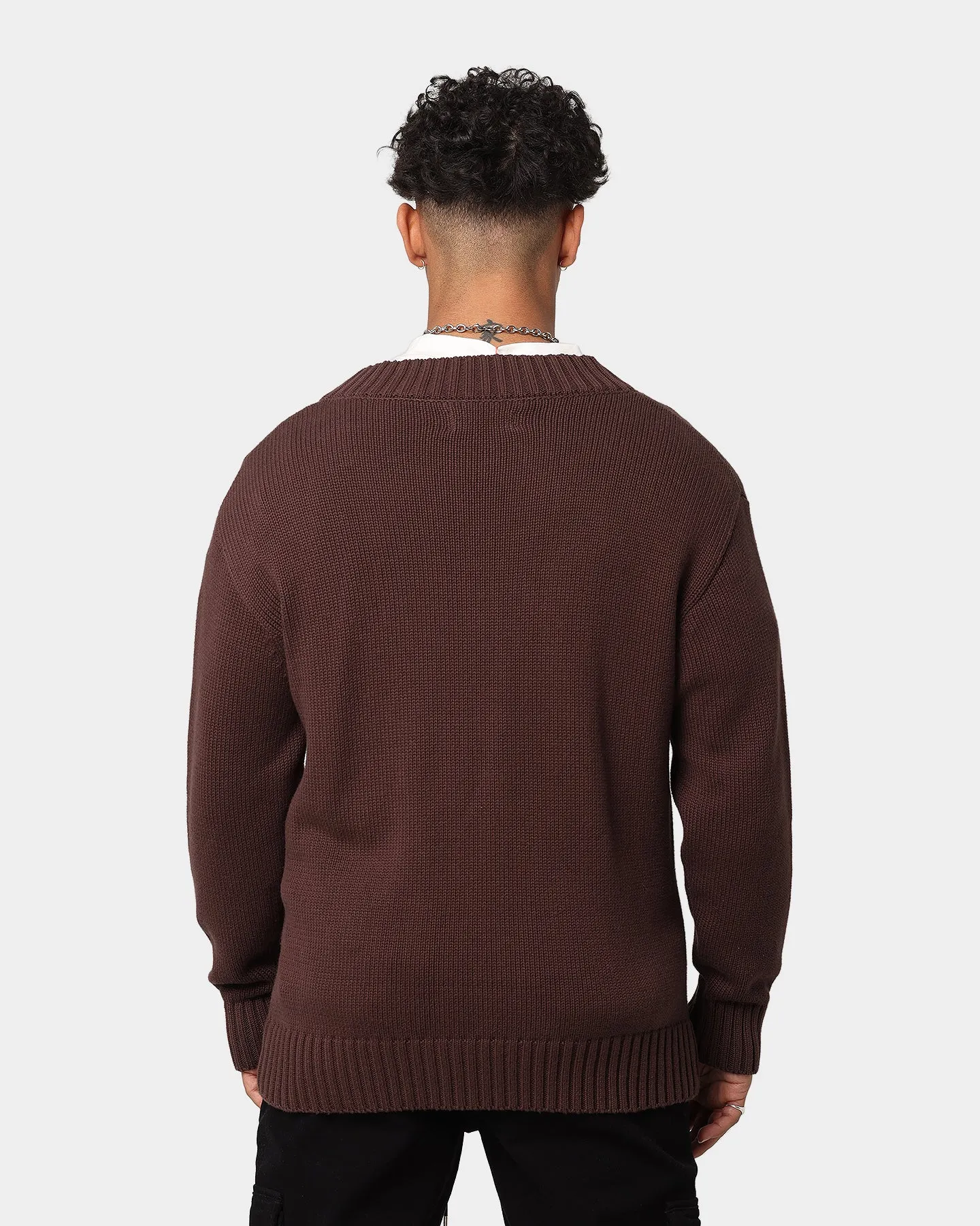 EN ES Caesar Cardigan Dark Brown