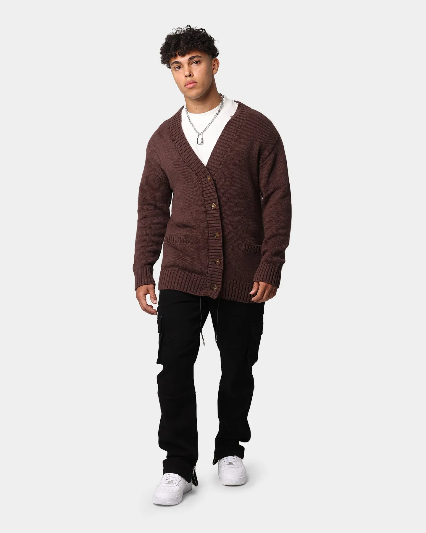 EN ES Caesar Cardigan Dark Brown