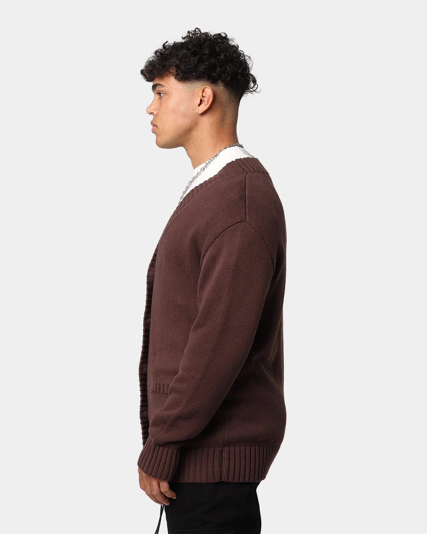 EN ES Caesar Cardigan Dark Brown