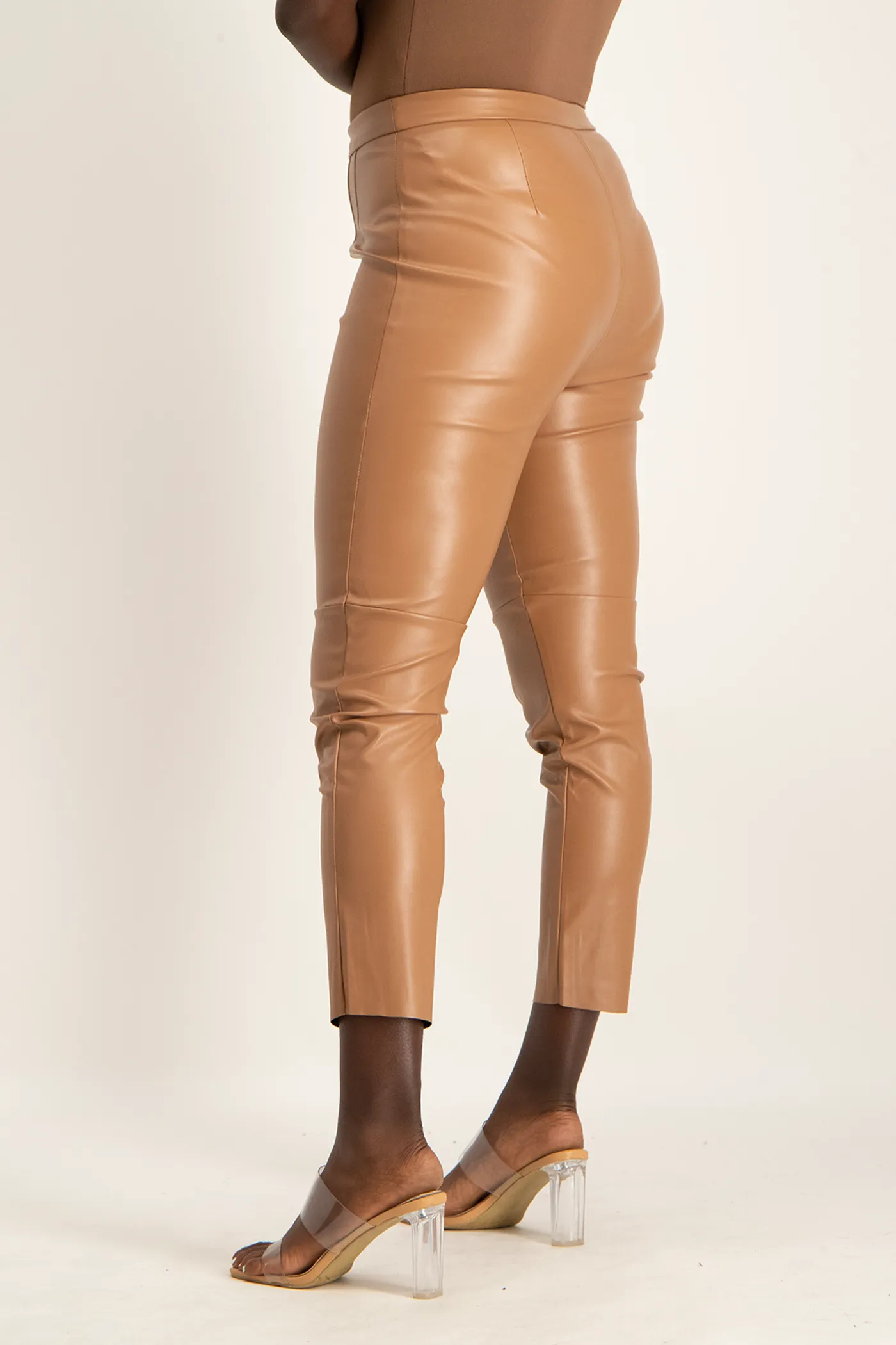 Esme Faux Leather Pants - Camel