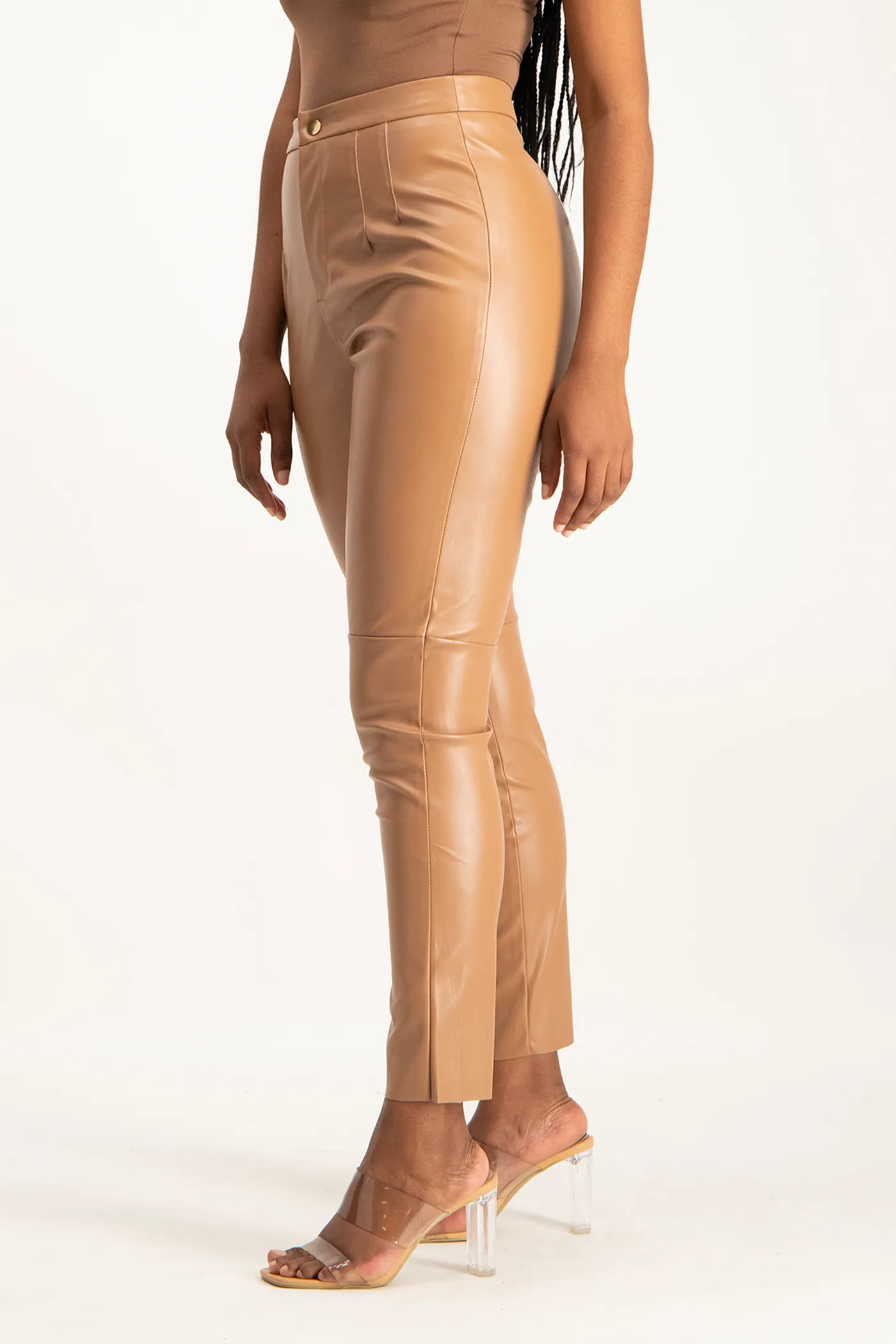 Esme Faux Leather Pants - Camel