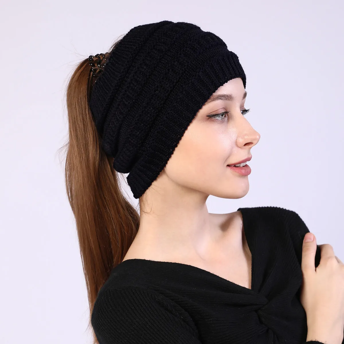 Fancydresswale Knitted Wool Headband for Women Cozy Soft & Stylish Winter Accessory Head Cover Black