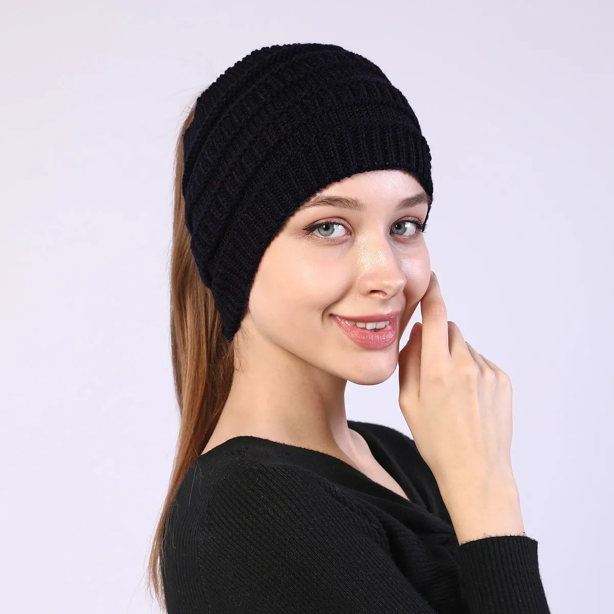 Fancydresswale Knitted Wool Headband for Women Cozy Soft & Stylish Winter Accessory Head Cover Black