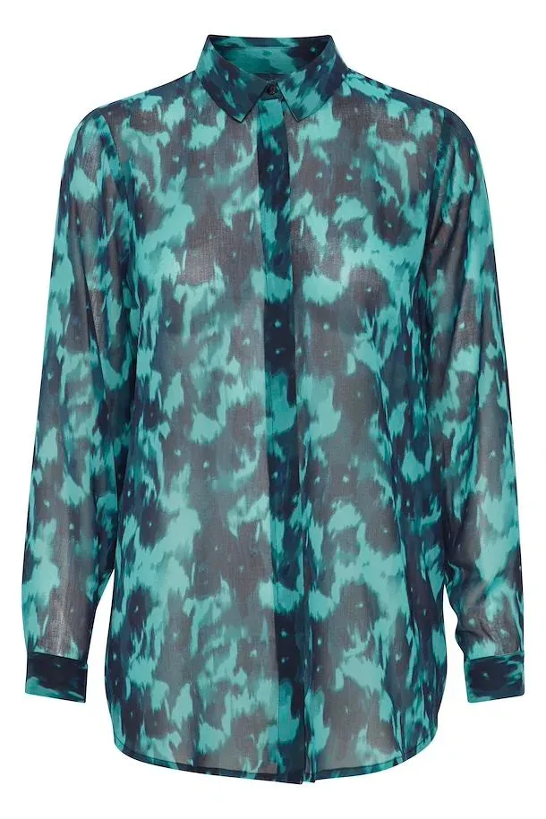 Flora Shirt (Green/Blue/Slate Flower)